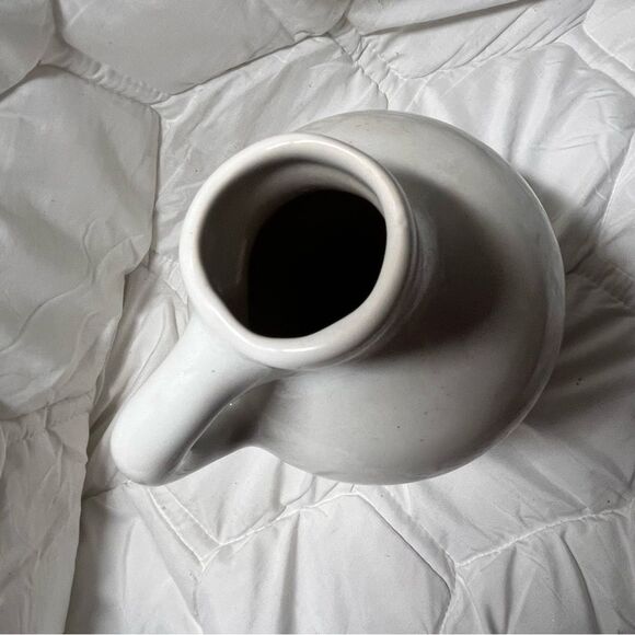 Vintage Stoneware Jug / Pitcher — Fruit Motif Decal, Off-White Ceramic - Picture 5 of 5